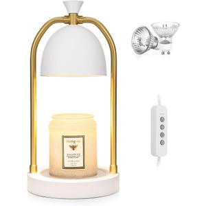 White Candle Warmer Lamp with Timer-Unique Happy Birthday Gifts for Women and Men, Fun Gift Ideas for 30th, 40th, 50th and 60th Birthdays for Gold Home Decor