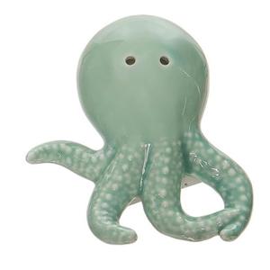Beachcombers Green Bisque Octopus Salt and Pepper Shaker, Set of 1, 3.08-inch Length, Kitchen Accessories