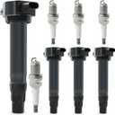 4PCS Ignition Coil Packs & Iridium Spark Plugs Compatible with 2007-2017 Jeep Compass Patriot 2.0L 2.4L, Chrysler 200 Sebring 2.4L, Dodge Avenger Journey Caliber 1.8L 2.0L 2.4L L4 Replace UF557 & 7098