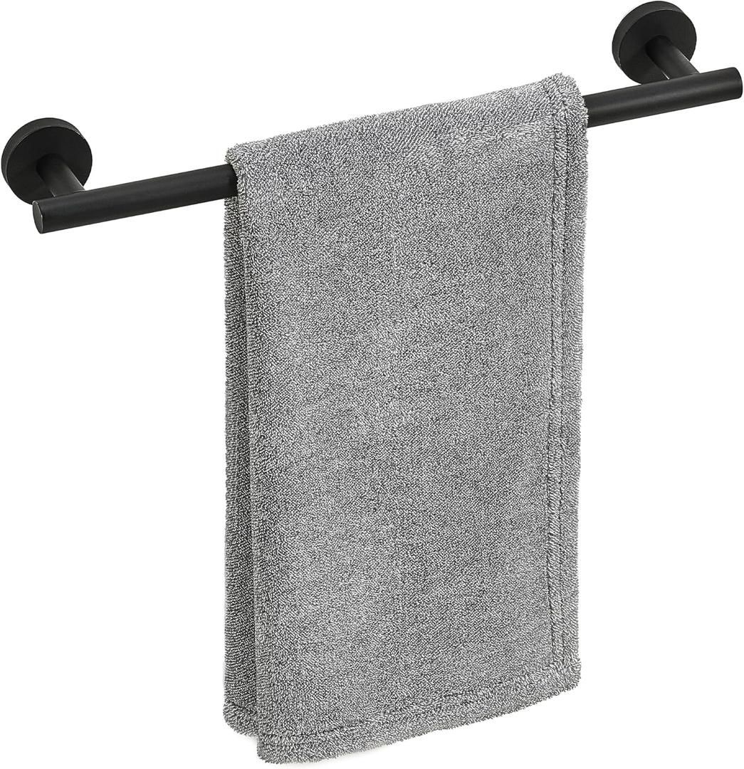 Matte Black Towel Bar, 14 Inch Towel Racks for Bathroom Wall Mounted, Thicken SUS304 Stainless Steel Heavy Duty Hand Towel Holder Organizer, Bathroom Accessories, Total Length 16.5 Inch