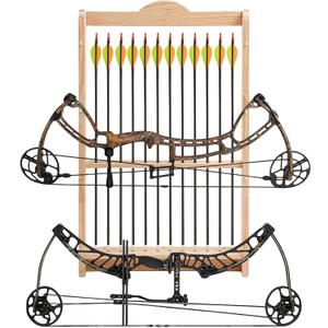 Geelin 2 Bow and 12 Arrow Wall Mounted Rack Compound Bow Hanger for Wall