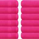 GLAMBURG Ultra Soft 12-Piece Washcloths Set 13x13-100% Ringspun Cotton - Durable & Highly Absorbent Face Towels - Ideal for use in Bathroom, Kitchen, Gym, Spa & General Cleaning - Hot Pink