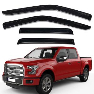 Lightronic Extra Durable Outside-Mount Auto Vent Window Visor, Fits 2017-2020 Hyundai Elantra (EXCLUDES Elantra GT), UV Protection Rain Guard, Original Wind Deflector, No-Drilling, Dark Smoke, 4-Pcs