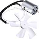 6" Replacement White RV Vent Fan Blade with 12V D-Shaft Motor, Compatible with Heng's, Elixir, Ventline, Jensen