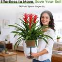 Adjustable Height Plant Risers for Pots Indoor & Outdoor 2 PCS , 12-21" Height, 6/8/10" Base - Iron Rise Plant Fillers Risers for Tall, Square, Round, Tapered Planters
