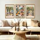 SYWENNOI Triptych, Italian Landscape Framed Cnavas Wall Art, 24x36 in each