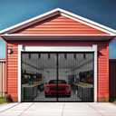 Premium Garage Door Screen for 1 Car Garage 10x7ft, Durable Heavy Duty Fiberglass Screen Mesh with Hook & Loop Tapes, Strips, Doors Screen with Powerful Magnets, Easy Assembly (Black, 10x7ft)