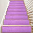 Stair Treads Non Slip Carpet: Indoor Wooden Steps Runner Strips with TPU Self-Suction Backed Washable Rug for Kids Dogs and Elders 14 Pack 30"x8" Lavender
