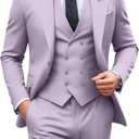 Mens Suit Slim Fit 3 Piece Double Breasted Suit Men Formal Tuxedo Set Casual Wedding Prom Groom Suits, XXL