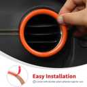Linskip for 2024-2025 Jeep Wrangler JL 4XE & Gladiator JT Dashboard Air Vent Rings, Air Vent Covers Compatible with Sport, Rubicon, Sahara, Willys, Rubicon, Interior Accessories(Orange)