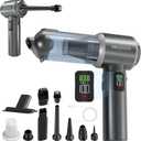 WUDOO 4-in-1 Car Vacuum Cleaner Portable Cordless Dust Remover 20,000 Pa Brushless Motor Powerful Handheld Wireless Charging Vacuum Cleaner LED Light, Multi-Nozzles for Car, Home, Office, Pet