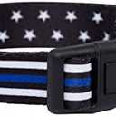 Native Pup Thin Blue Line Dog Collar- Stars (Medium)