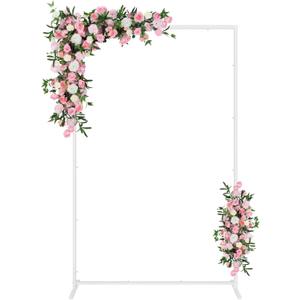 Wedding fashion arch background metal frame, (3.9, 5.2, 6.6 feet) suitable for background decoration frames such as weddings, birthdays, parties, baby showers, and photography (white, 3.9*6.6)