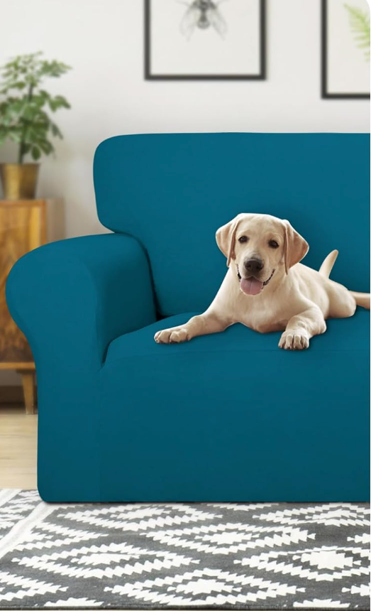 2 Pcs Dual Waterproof Couch Cover Slipcovers for Couches and Sofas - Stretch Non Slip Fleece Sofa Covers Washable, Leakproof Furniture Protector for Kids, Pets, Dog, Size 38 x 80