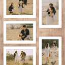 4x6 or 5x7 Picture Frames, Rustic Brown Wooden Frame with Real Glass, Displays Pictures Five 4x6 with Mat or 5Pcs 5x7 without Mat for Wall Mounting, Photo Collage Frame