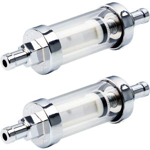 5/16 inch 9747 Inline Fuel Filter With Clear View Glass And Chrome (2)