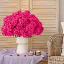 72 Pcs Hot Pink Hydrangea Artificial Flowers, Round Floral Bouquet for Home Decor, Wedding, Party, and Seasonal Decoration, Realistic Fake Flowers for Centerpieces, Aisle, Table Arrangements