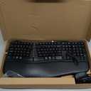 MEETION Ergonomic Keyboard and Mouse, Wireless Keyboard with Vertical Mouse, Split Curved Keyboard with Wrist Rest, Natural Typing USB Receiver Rechargeable Full Size, Windows/Mac/PC/Laptop, Large