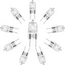 YBEK G8 Halogen Light Bulbs 20W 120V Under Cabinet Lighting Replacements 2Pin 2700K Warm White (Pack of 10)