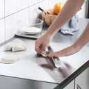 Stainless Steel Cutting Boards for Kitchen, Lipped stainless steel cutting board. Large cutting board suitable for meat, fruits, vegetables, bread, and baking (60 x 58cm / 23.62"L x 22.83"W)