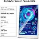 3.5 Inch IPS USB Mini Screen No Installation AIDA64 Pc Case Screen Computer Temp Monitor PC Temperature Display with Stand, USB Cable, Manual (1Pcs,White)