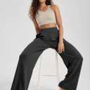 ODODOS Wide Leg Pants for Women Pants with Pockets, 29" Inseam, Black Onyx, Medium (Black)