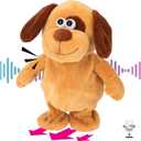 Hopearl Talking Dog Repeats What You Say Walking Puppy Electric Interactive Animated Toy Speaking Plush Buddy Gifts for Toddlers Birthday, 8''