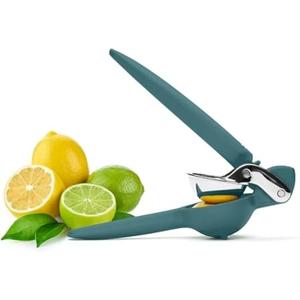 Chef'n FreshForce Lemon Squeezer Citrus Juicer, Manual Hand Press with Dual-Gear Power for Maximum Juice Extraction, Durable, Collard Green (10.25 Inch)