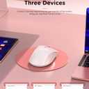 RAPIQUE Bluetooth Wireless Mouse - Dual Bluetooth & 2.4 GHz USB Receiver, Ergonomic Design, Quiet Clicks, Low Power - Multi-Device Compatibility for MacBook, Laptop, Computer, iPad Air/Pro (Pink)