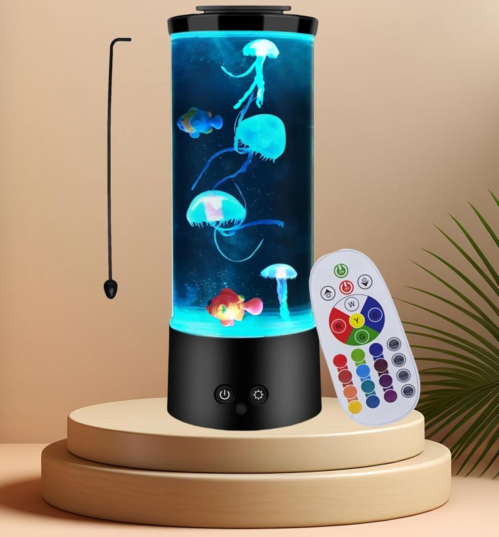 LEHAHA Jellyfish Lamp with 16 Color Changing Relax Mood Light Gift with Remote Control USB/Battery Jellyfish Aquarium for Home Office Table Room Decor Gifts for Kids Adults