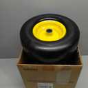 GICOOL Flat Free Lawn Mower Tire and Wheel with Bearing Bore 3/4" or 5/8", 13x5.00-6 Smooth Tread Tire, 3.25"-5.9" Centered Hub, 2 PCS