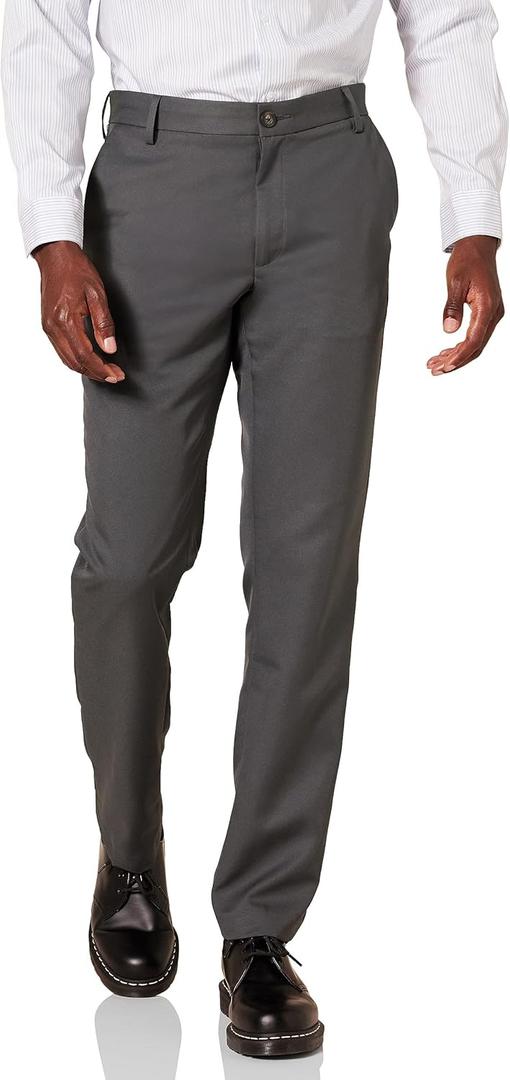 Amazon Essentials Men's Slim-Fit Flat-Front Dress Pant (36W x 32L, Dark Grey)