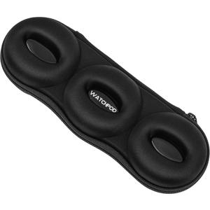 WATCHPOD Triple Watch Travel Case Storage Organizer For 3 Watches | Tough Portable Protection w/Zipper Fits All Wristwatches & Smart Watches Up To 50mm (Black)