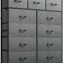 WLIVE Tall Dresser for Bedroom, Fabric Dressers Storage Tower, Dresser & Chest of Drawers Organizer Unit with 11 Drawers, Storage Cabinet, Hallway, Closets, Steel Frame, Wood Top, Dark Grey