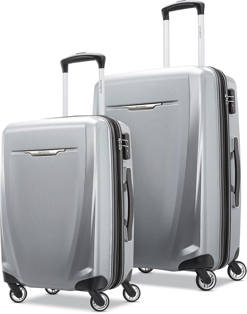 Samsonite Winfield 3 DLX Hardside Luggage with Spinners, 2-Piece Set (20/25), Silver