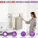 Alise Double Towel Bars 32 Inch, Double Towel Rack for Bathroom Stainless Steel Bathroom Towel Rack Wall Mounted Towel Holder, Brushed Nickel