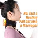Portable Heating Pad for Neck with Massager Heated Wrap for Pain Relief 3 Adjustable Temperature and 4 Massage Modes Hot Compress Therapy Brace for Stiffness & Soreness Relief