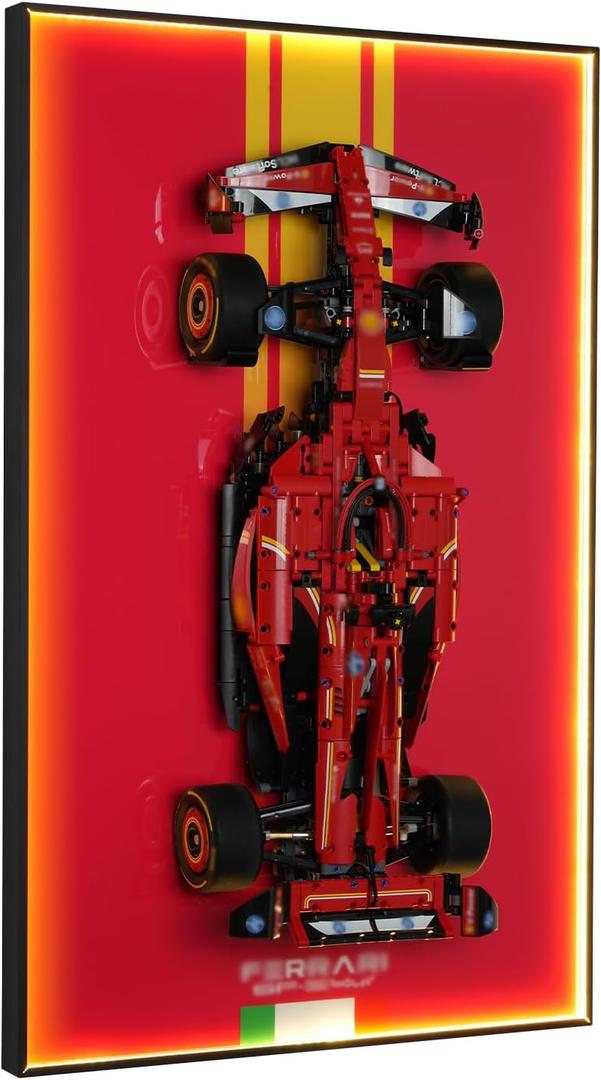 LED Wall Display Board for Lego Technic Ferrari 42207 Car Set | 10+ Light Modes & Hidden Cable Design | Adult Collectible Art Wall Mount for Home or Office Dcor (Board Only)