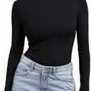 Trendy Queen Women's Turtleneck Long Sleeve Shirts Basic Underwear Tops Winter Clothes 2026, XS