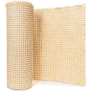 18" Width Natural Rattan Hexagon Weave Fabric Woven Rattan Sheets for Crafts & Furniture Repair (9 Feet)