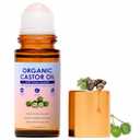 Organic Castor Oil with Rose Quartz Roller, 100% Pure Cold-Pressed, Organic Castor Oil Roll On Rose Quartz, Hexane-Free,Amber Glass Bottle for Skin 1.7oz (1)