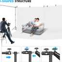 HYJ-INC Photo Video Studio 30ft (Wide) x 10ft (Tall) Heavy Duty Adjustable Width & Length Photography Backdrop Stand Background Support System Kit with 9pcs Clamps, 4pcs Sandbags, Carry Bag
