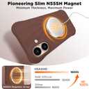 Magnetic for iPhone 17 Case, Compatible with MagSafe, [Integrated Silicone Camera Control Cover] [Screen Protector], 2X MIL-STD Drop Protection Shockproof Phone Case 6.3 inch, Caramel Brown