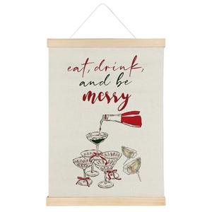 ATBWGT Red and Green Christmas Bar Wall Art Decor, Coquette Red Christmas Bow Wine Champagne Oyster Poster Hanger Frame for Home Bar Party Kitchen Dining Room, 12x16 Inch