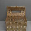 Treasure Chest Card Holder with Heart Shaped Lock, Crystal Bead Box for Wedding, Birthday, Graduation (Gold)