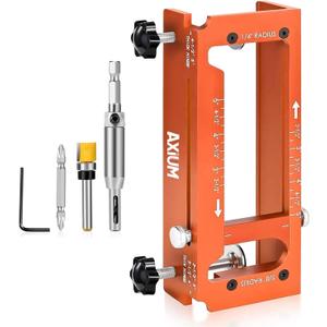 AXIUM Door Hinge Jig, Aluminum Alloy Door Hinge Router Jig Template,Adjustable Door Jamb Hinges Jigs, Fit Door Hinges Mortise from 2.5" to 5" Length and Thicknesses, 1/4" Radius, 5/8" Radius
