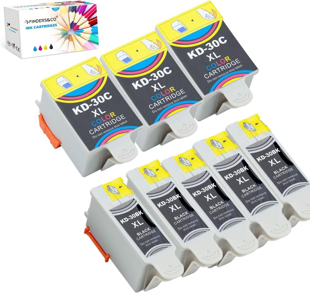 Compatible Kodak 30 30XL Ink Cartridges Replacement for Kodak 30B 30C Ink for Kodak ESP C315 C310 ESP 3.2 Office 2150 2170 Hero 3.1 5.1 Printers (5Black, 3Color)