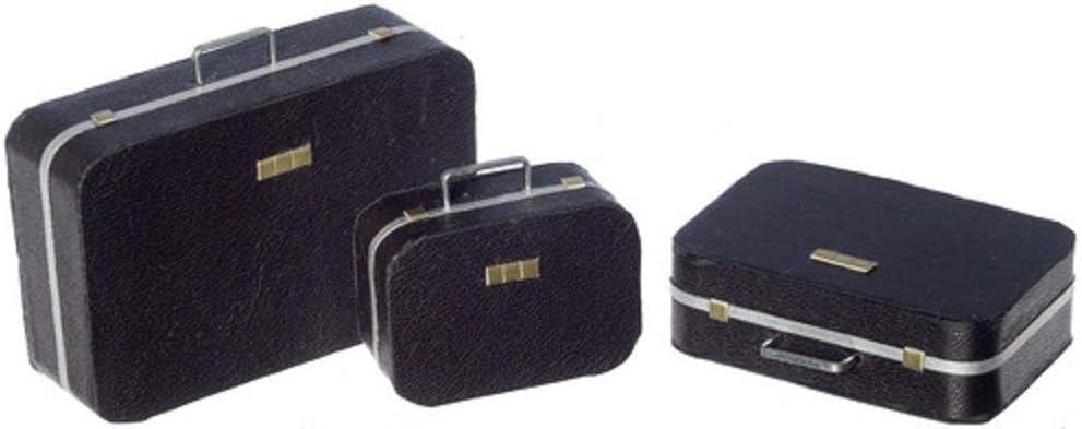 Dollhouse Miniature Three Leather Suitcases