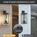 Large Exterior Lighting Fixtures Modern Wall Lantern,Outdoor Wall Lights with Clear Glass Shade,Outdoor Lamps for Patio Porch,Waterproof Outside Exterior LightsDusk to Dawn 22IN-1 Pack
