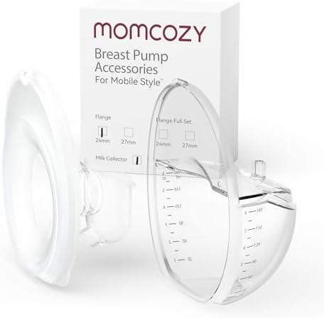 Momcozy Mobile Style | M6 Flange 24mm & Milk Collector, Original Mobile Style | M6 Breast Pump Replacement Accessories